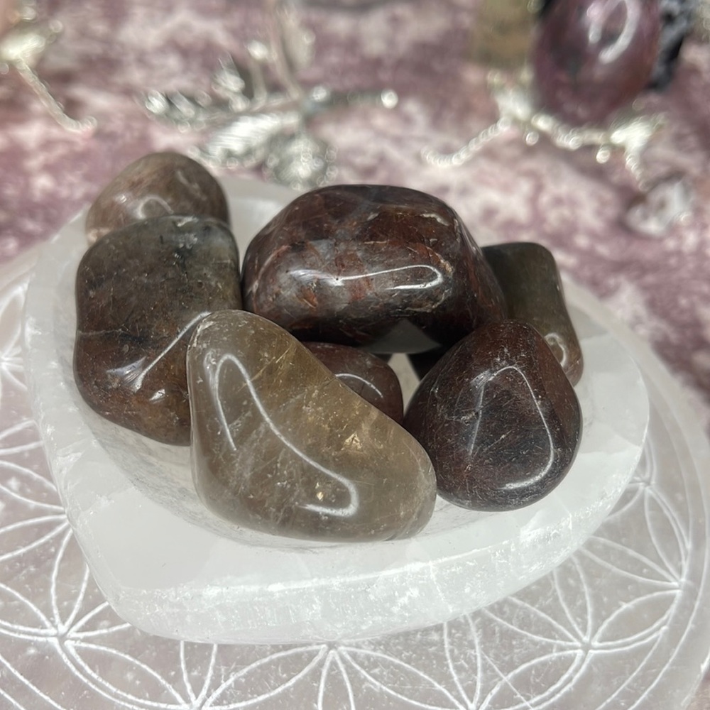 Rare Purple Rutilated Quartz Tumble